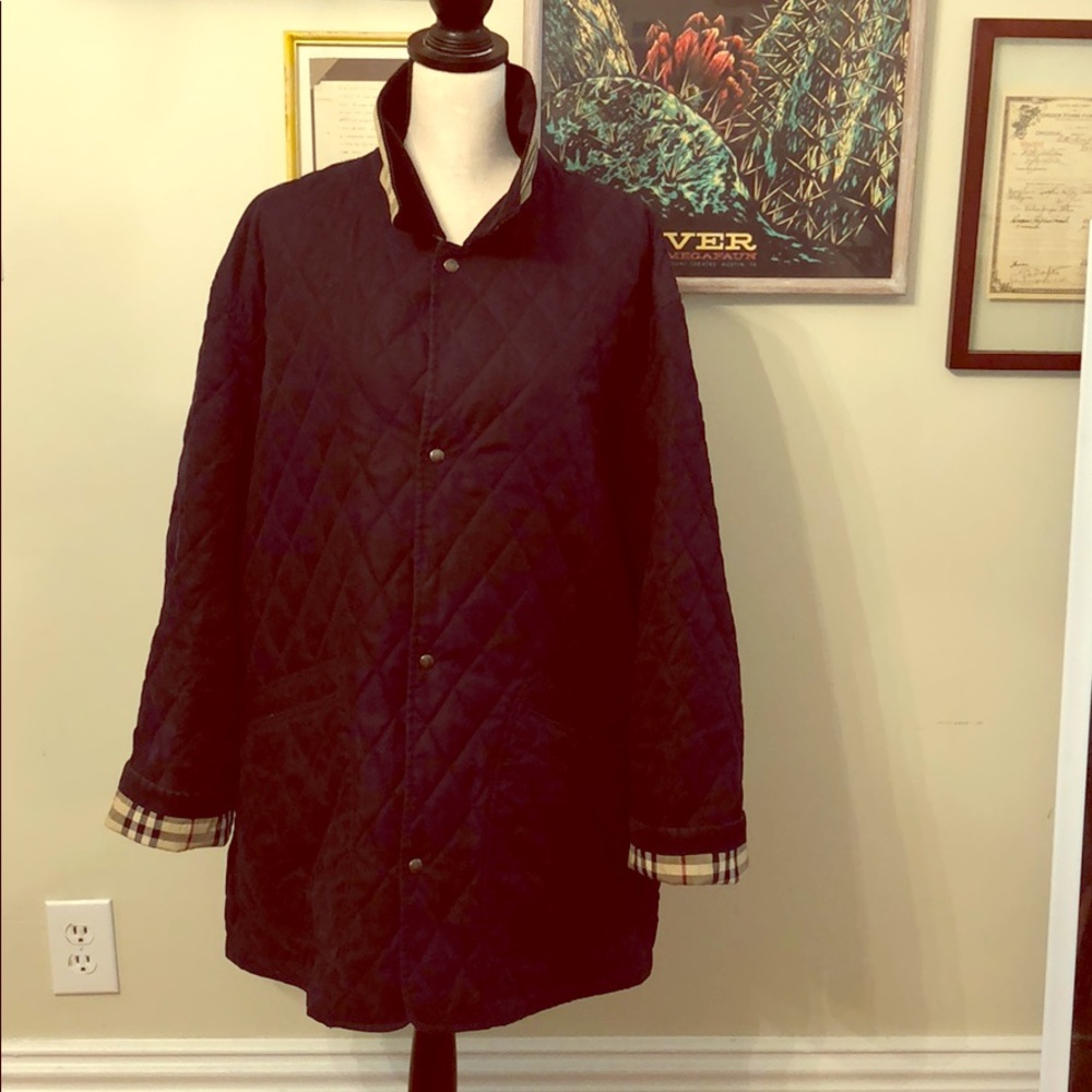 Burberry Men’s Black Check Quilted Jacket